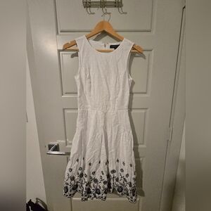Tommy Hilfiger White Dress with Navy Floral Design